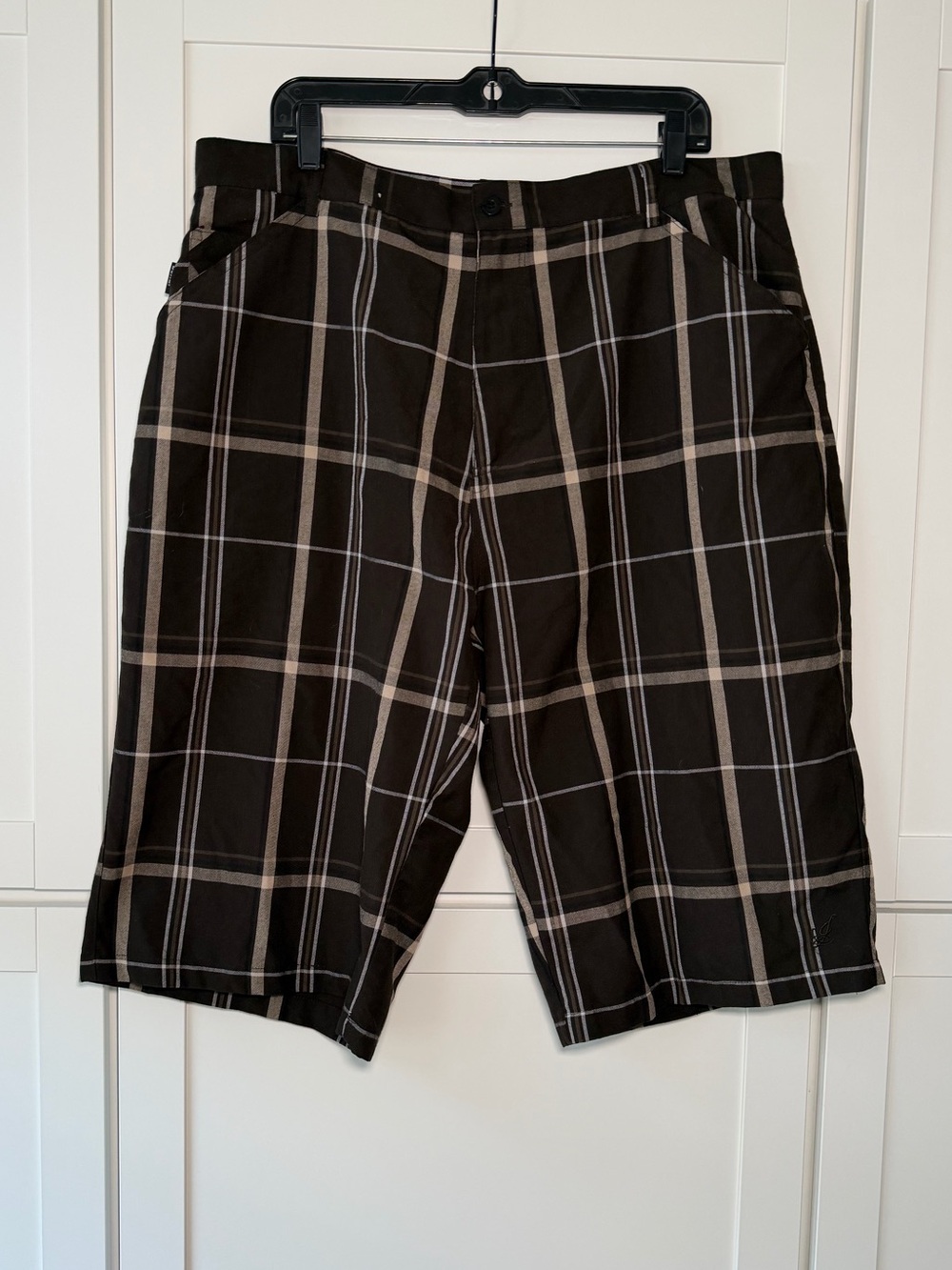 Y2K Joker Brown Plaid Shorts Khaki Cargo Skater Grunge Punk Rocker Comfy Relaxed